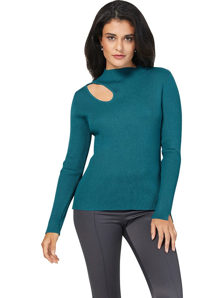 Sweter w kolorze morskim