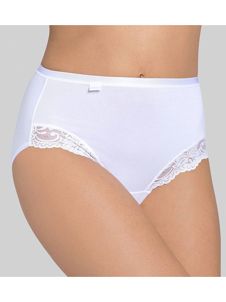 Pełne figi high waist "Romance" w kolorze białym