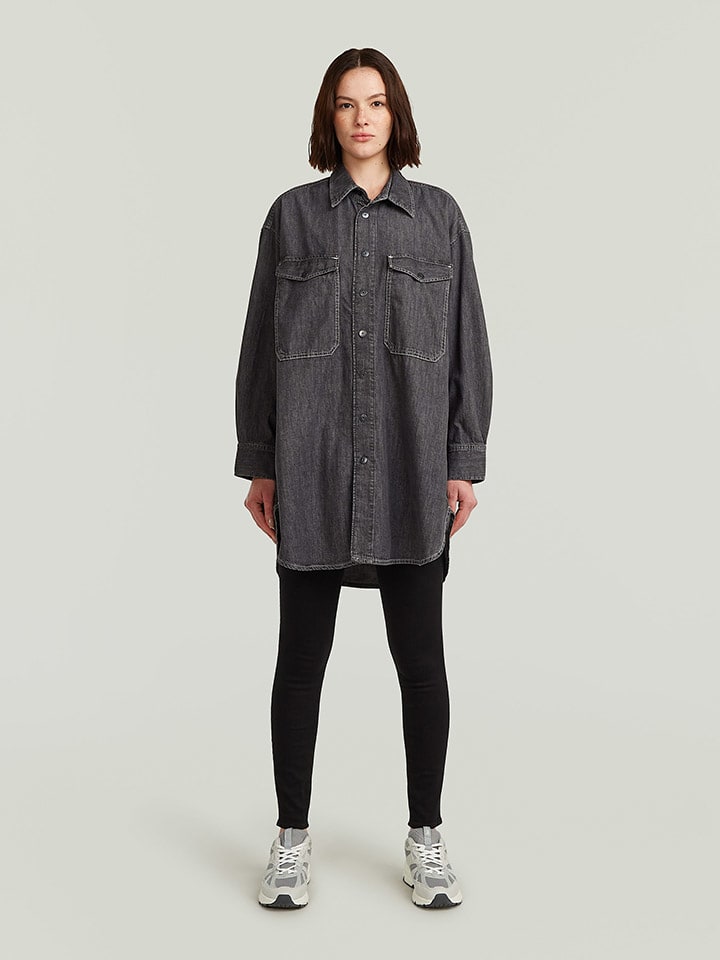 Spijkerblouse antraciet