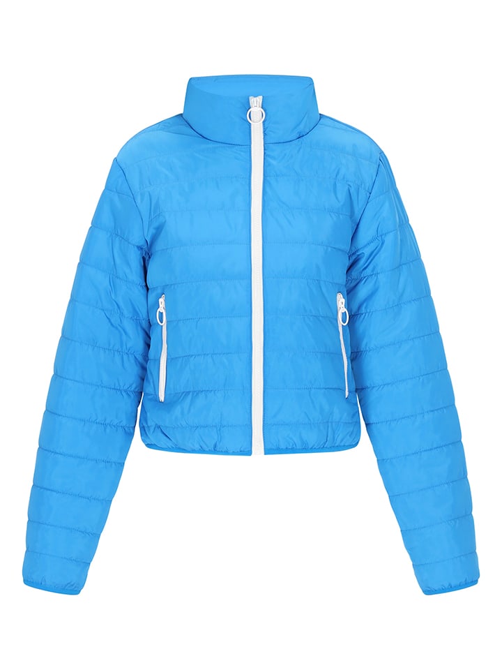 Doorgestikte jas blauw/wit