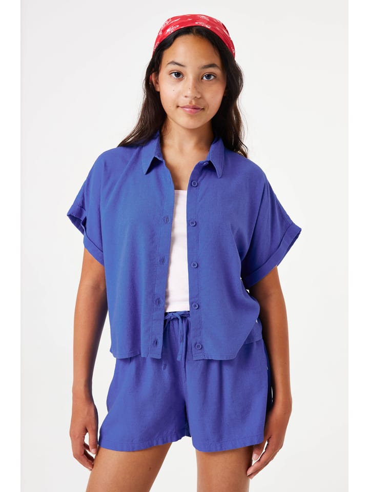 Leinenbluse in Blau