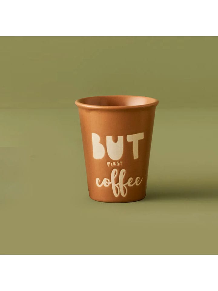 Kubek "First Espresso" w kolorze pomarańczowym do kawy - 100 ml