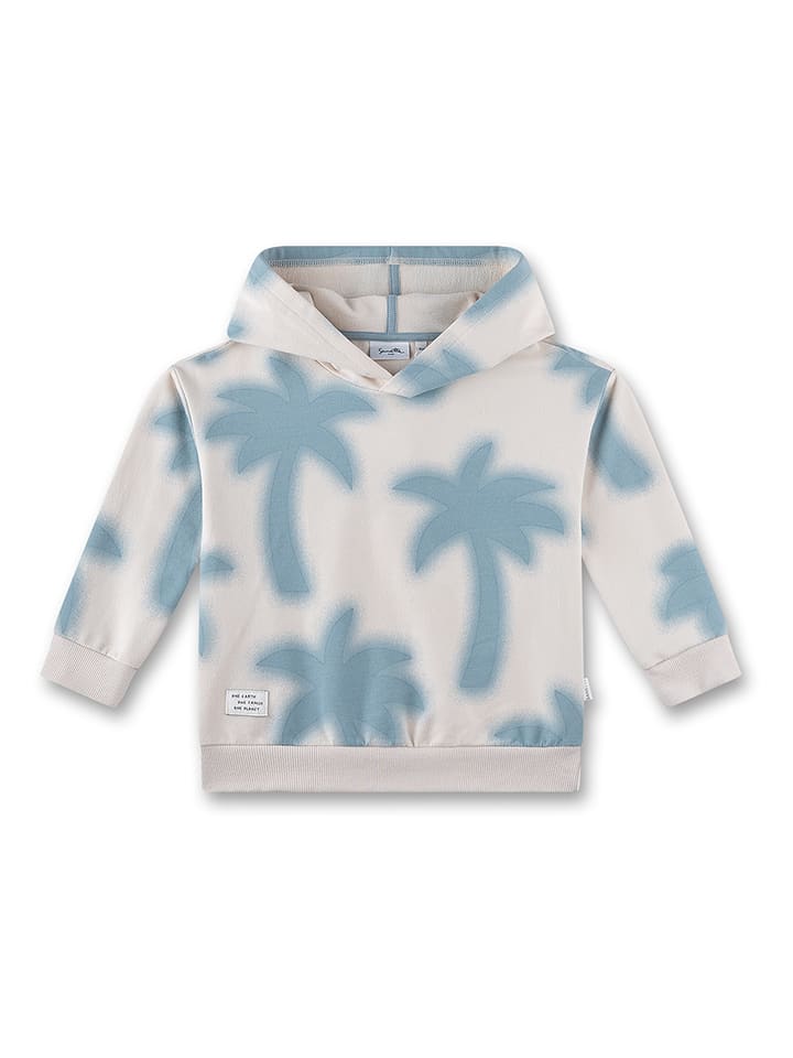 Hoodie crème/lichtblauw