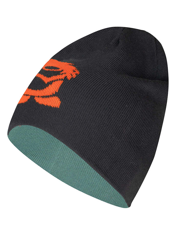 Wende-Beanie "Troll" in Schwarz/ Blau