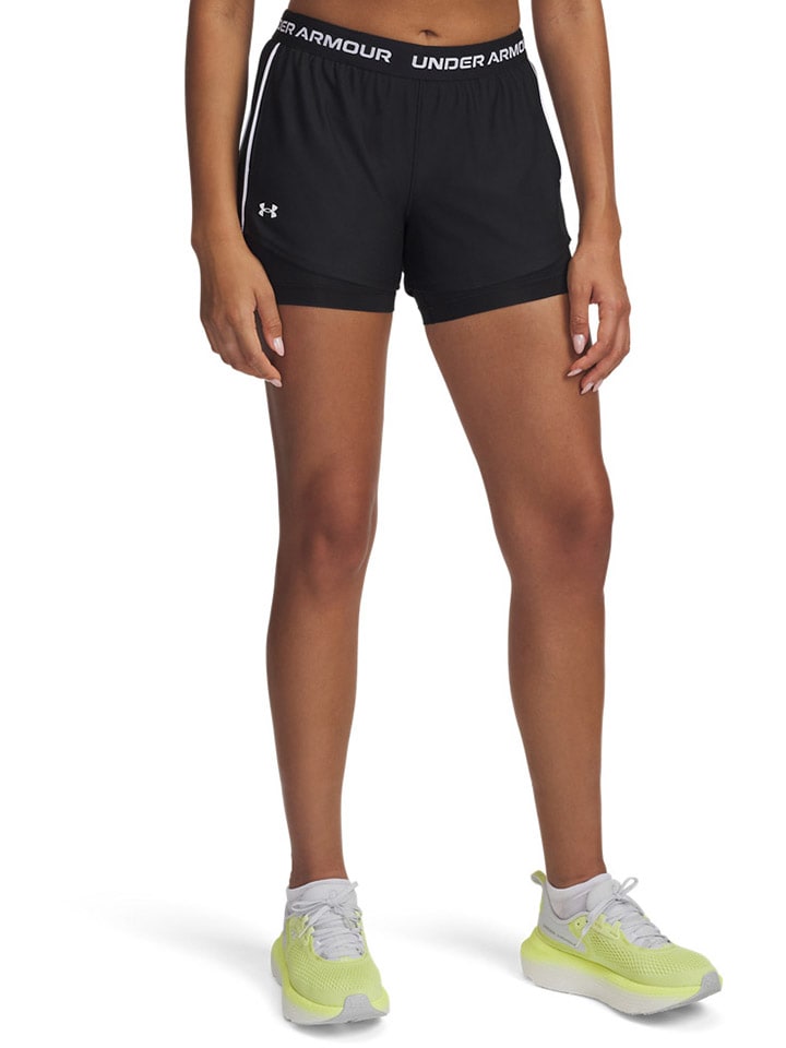 2in1-Funktionsshorts in Schwarz