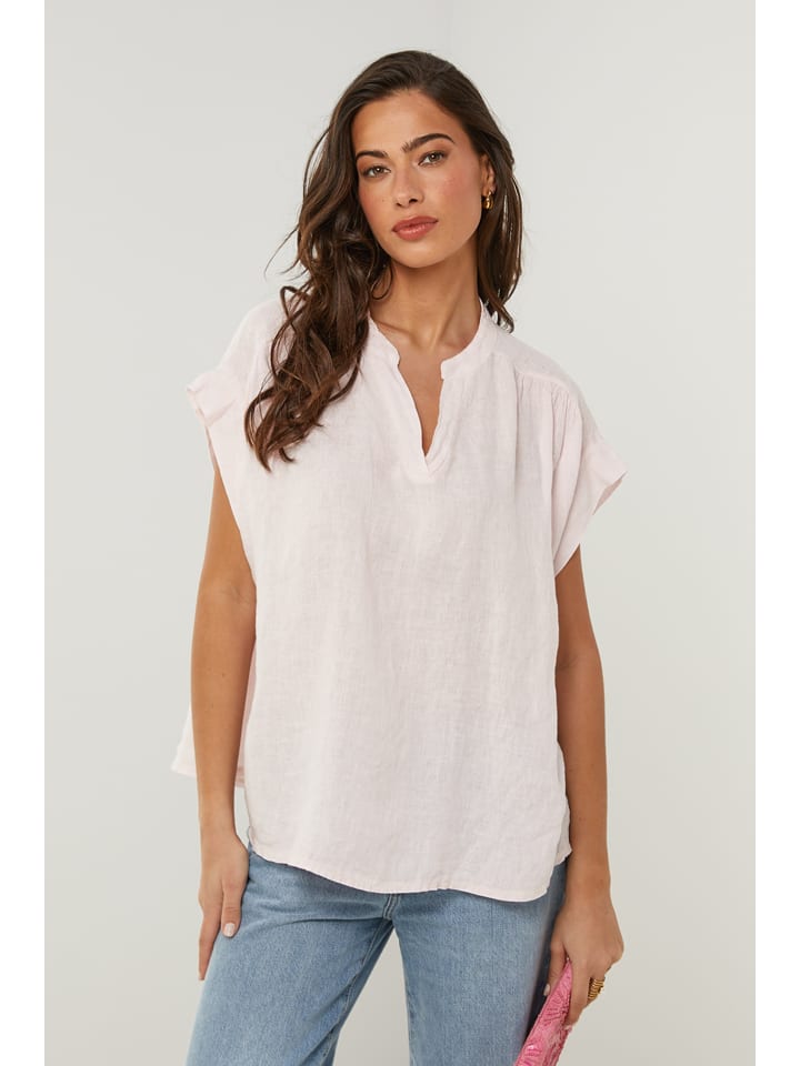 Leinen-Shirt in Rosa