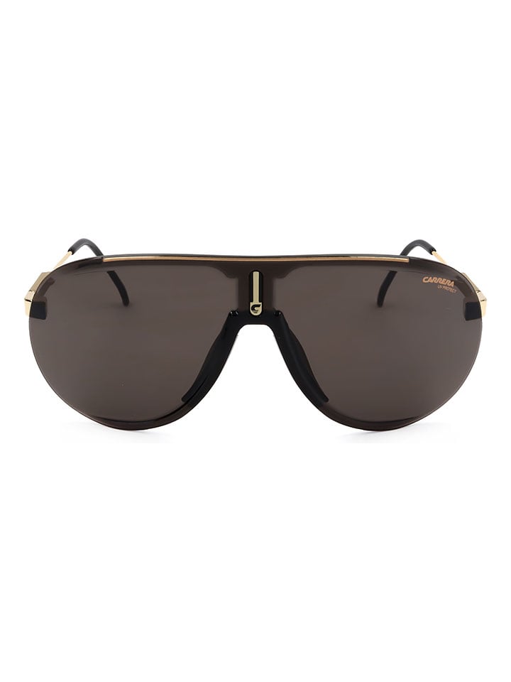 Okulary przeciwsłoneczne unisex w kolorze złoto-brązowym