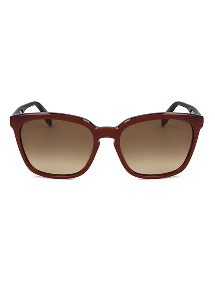 Okulary przeciwsłoneczne unisex w kolorze czerwono-brązowym