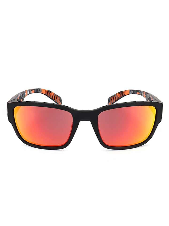 Herren-Sonnenbrille in Schwarz/ Rot-Gelb