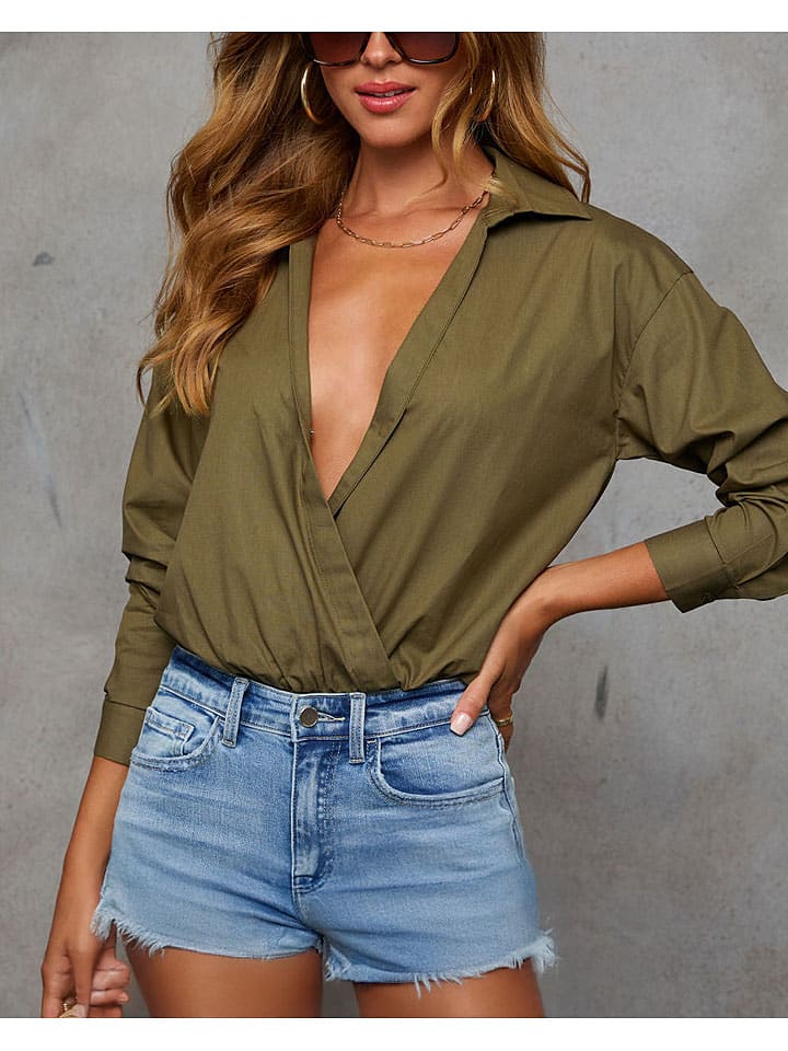 Bluse in Khaki