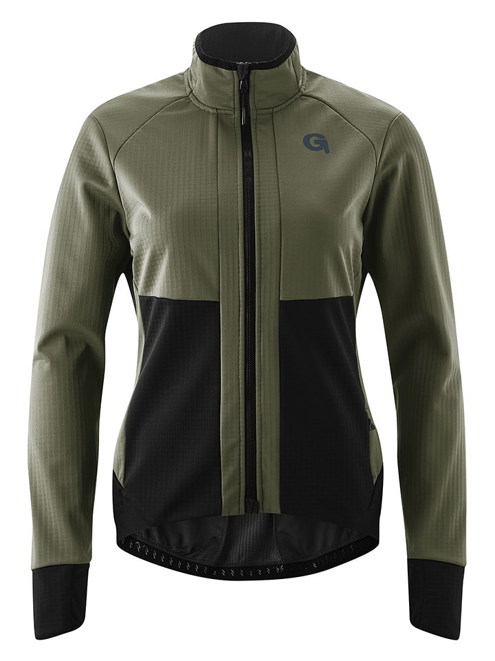 Softshelljacke in Khaki/ Schwarz