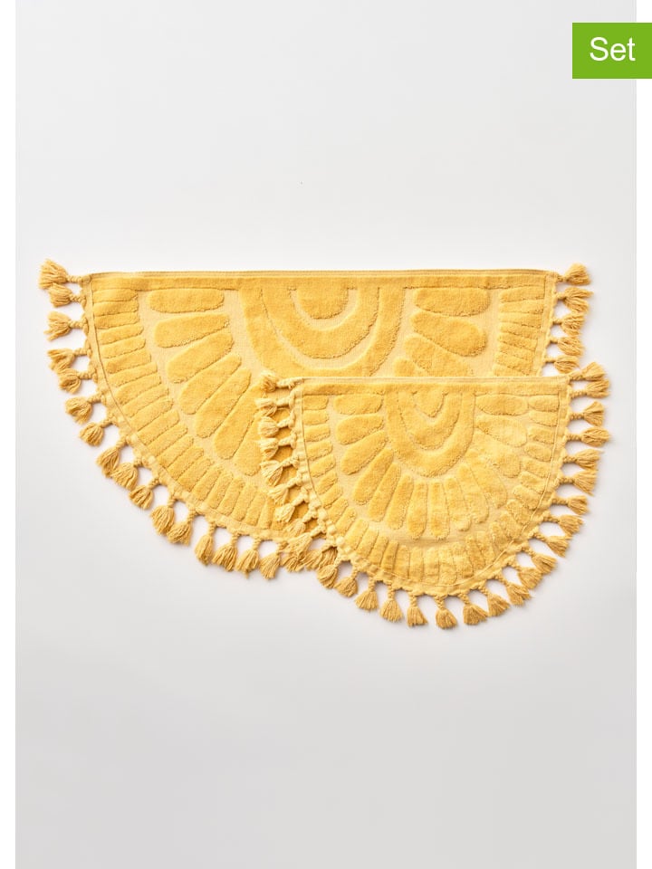 2-delige set: badmat "Sunshine" geel