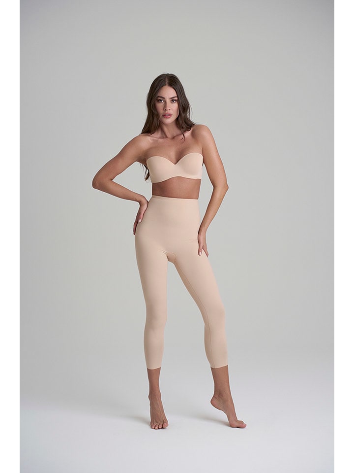 Legginsy modelujące w kolorze beżowym