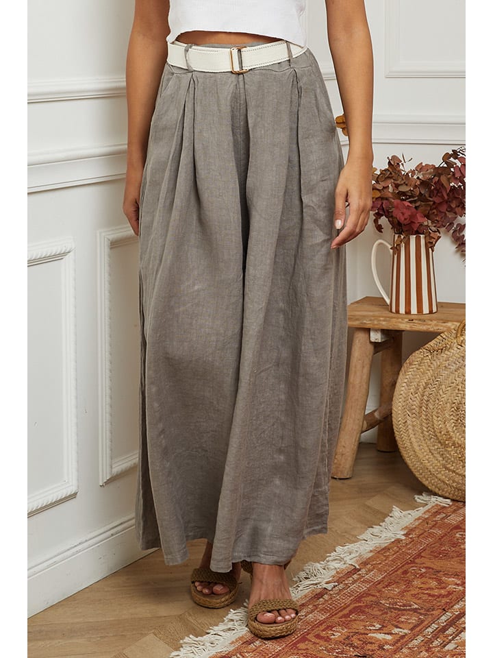 Leinen-Marlenehose "Lornica" in Beige