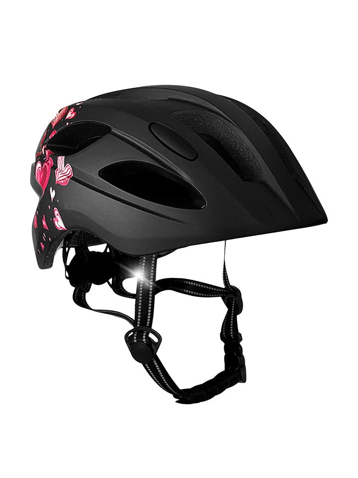 Fahrradhelm in Schwarz/ Rot/ Pink
