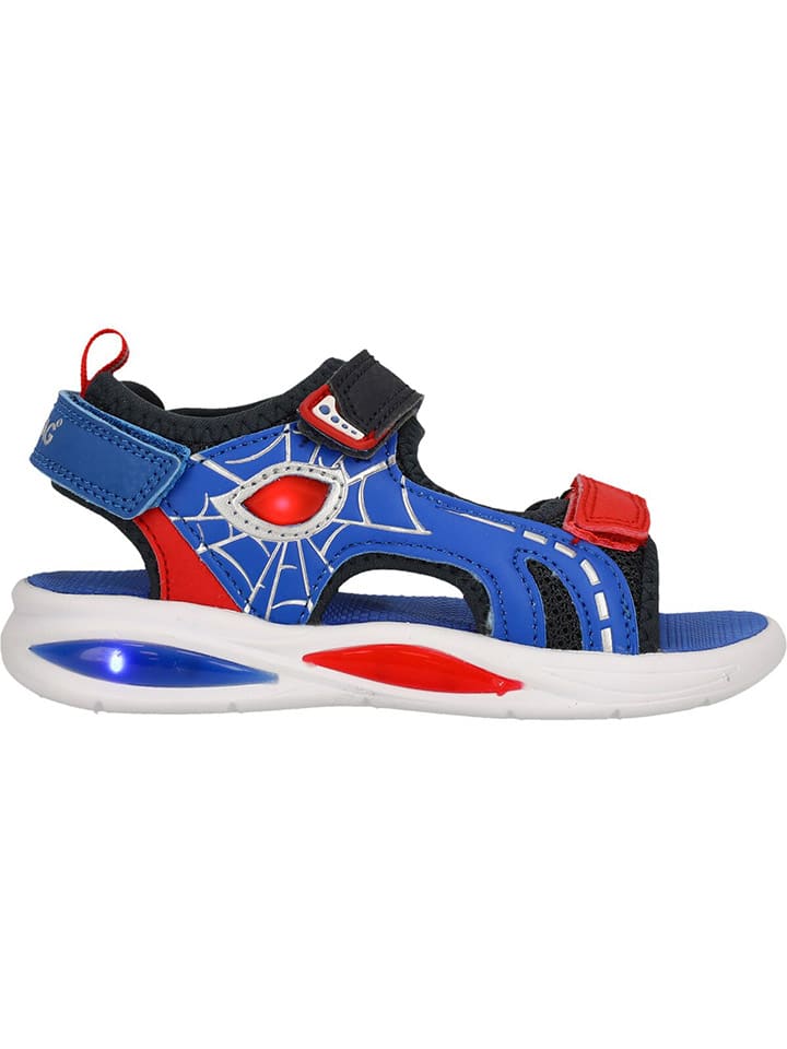 Sandalen in Schwarz/ Blau/ Rot