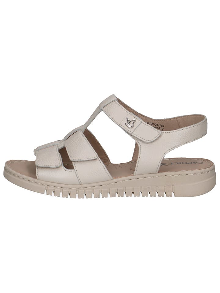 Leder-Sandalen in Creme