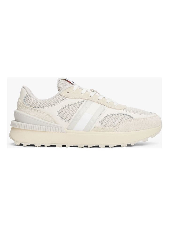 Skórzane sneakersy w kolorze kremowym