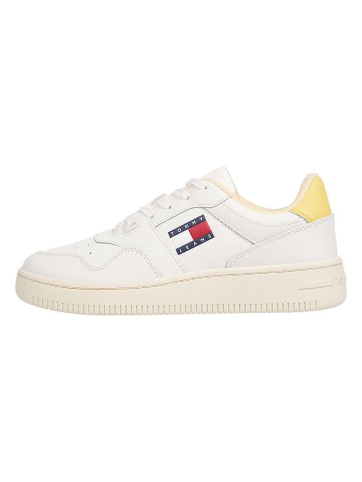 Leder-Sneakers in Weiß