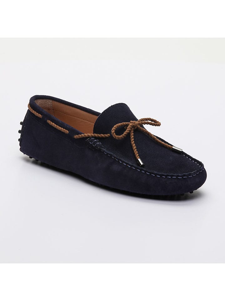 Leren mocassins "Butler" donkerblauw