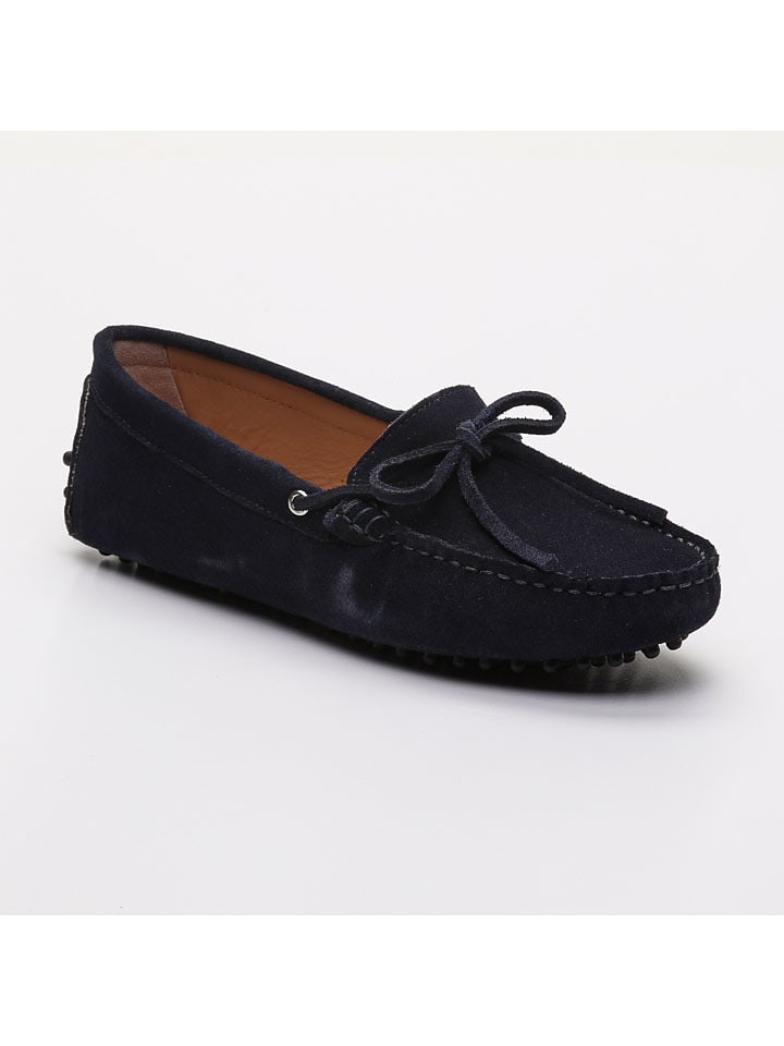 Leren mocassins "Newton" donkerblauw