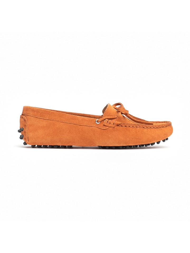 Leder-Mokassins "Newton" in Orange