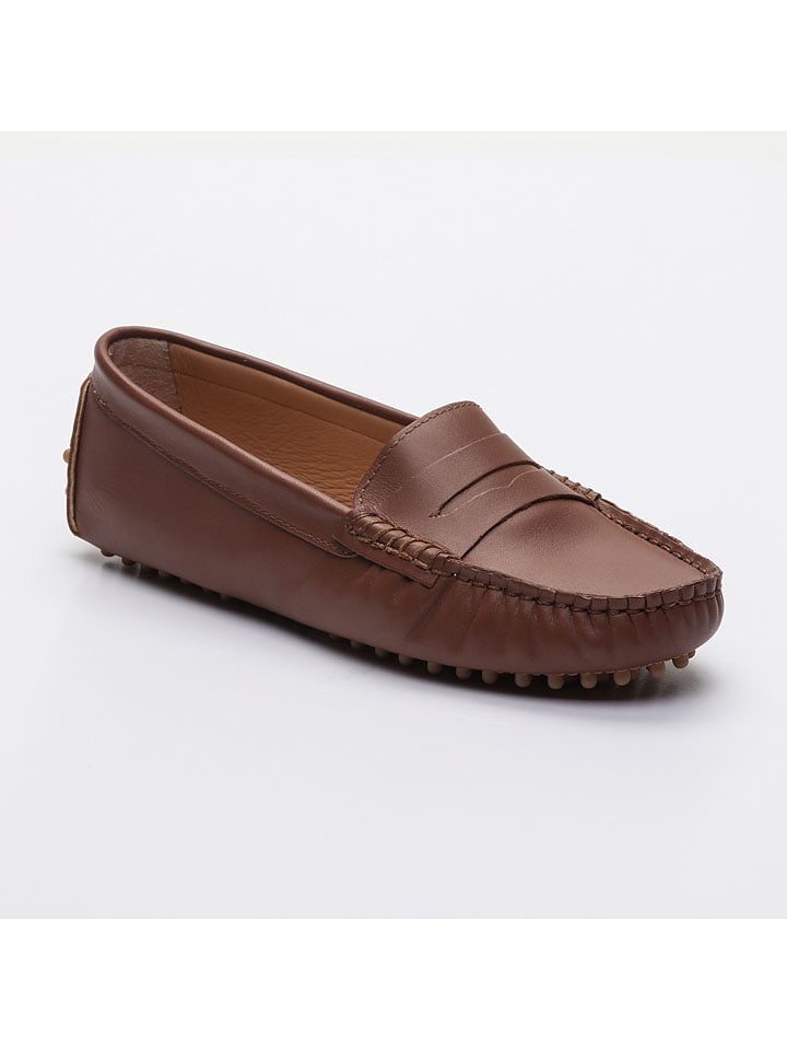 Leder-Mokassins "Thandie" in Braun
