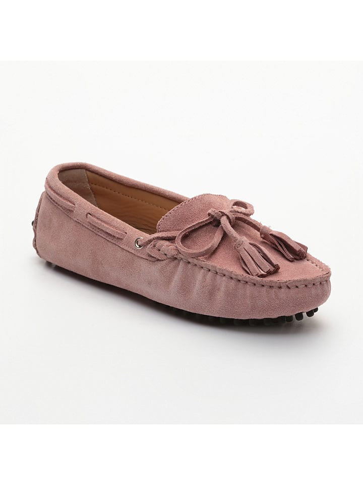 Leder-Mokassins "January" in Rosa