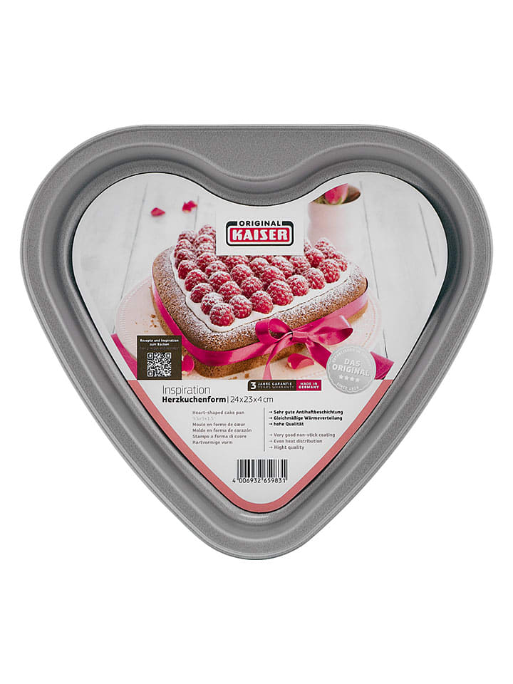 Herzkuchenform "Inspiration" in Anthrazit - (B)24 x (H)4 x (T)23 cm