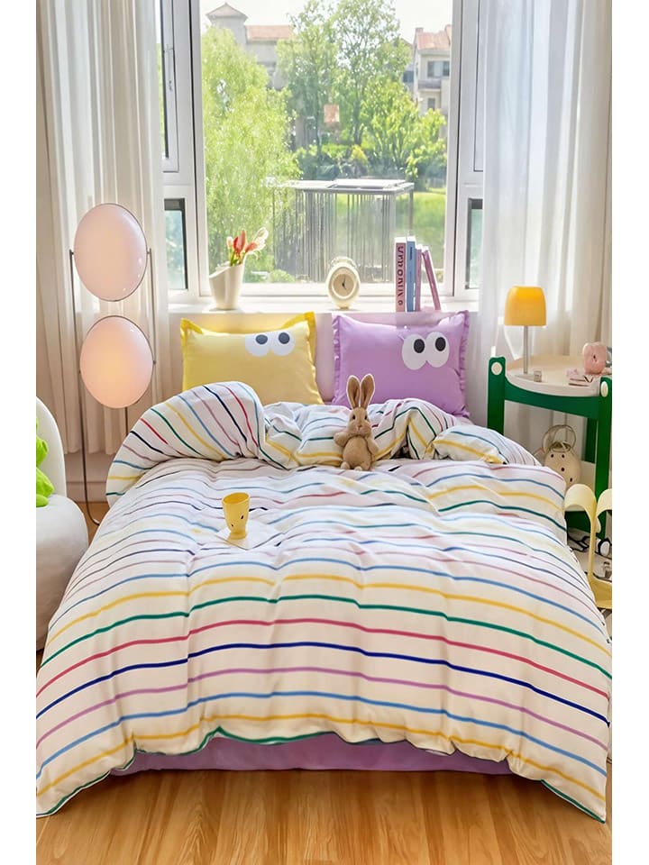 Beddengoedset "Funny" wit/meerkleurig