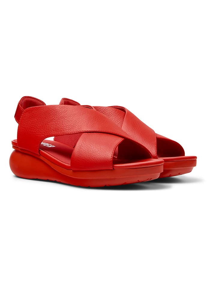 Leder-Sandaletten in Rot