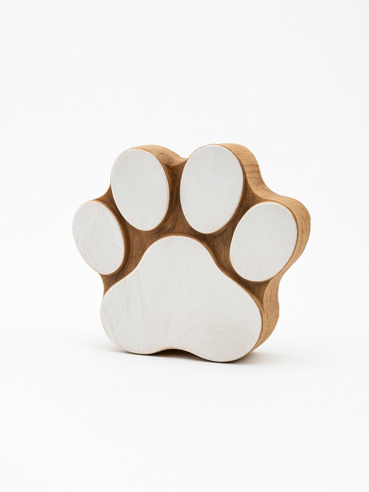 Stempel "Paw" w kolorze jasnobrązowo-białym - 7 x 8 cm