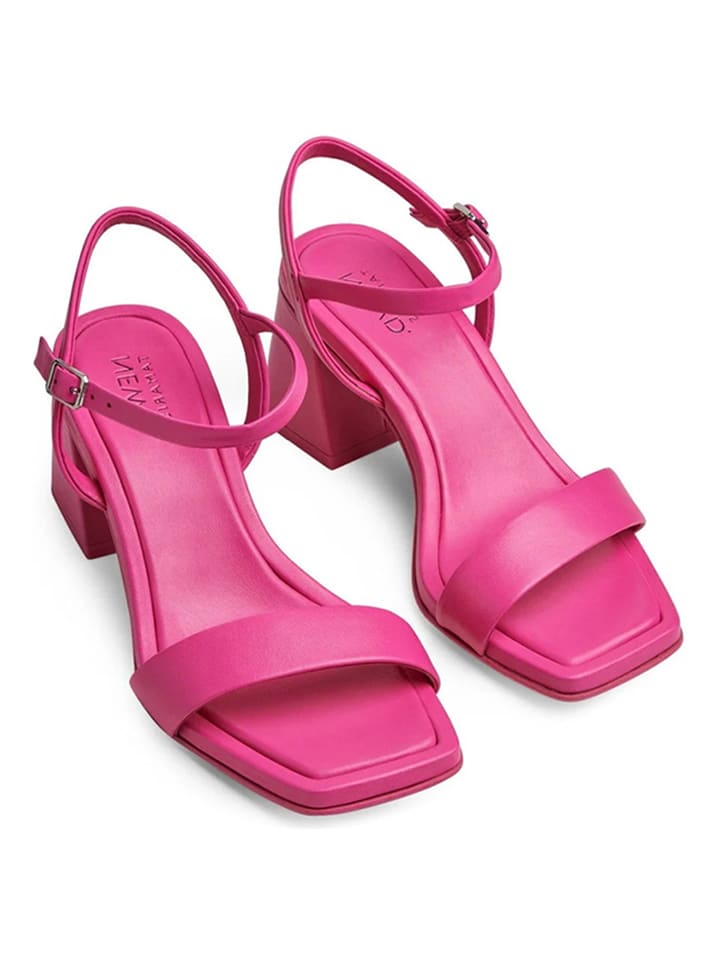 Leder-Sandaletten in Pink
