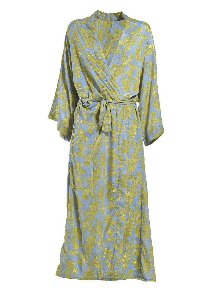 Kimono w kolorze niebiesko-żółtym