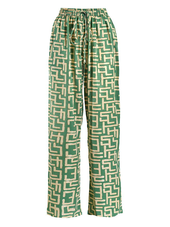 Hose in Grün/ Gold
