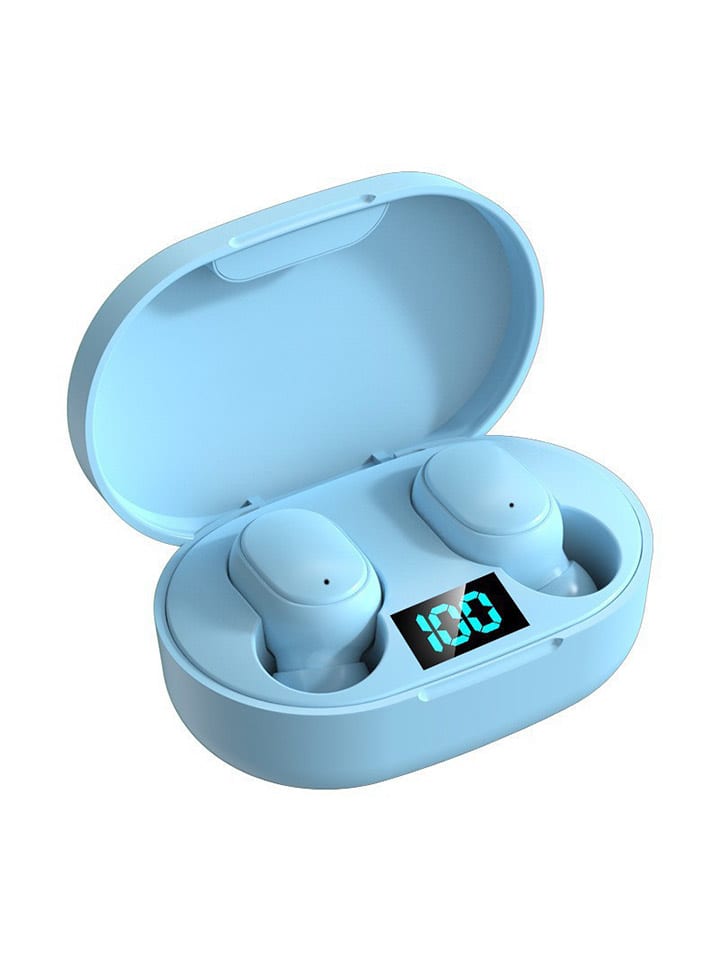 Słuchawki douszne Bluetooth w kolorze błękitnym
