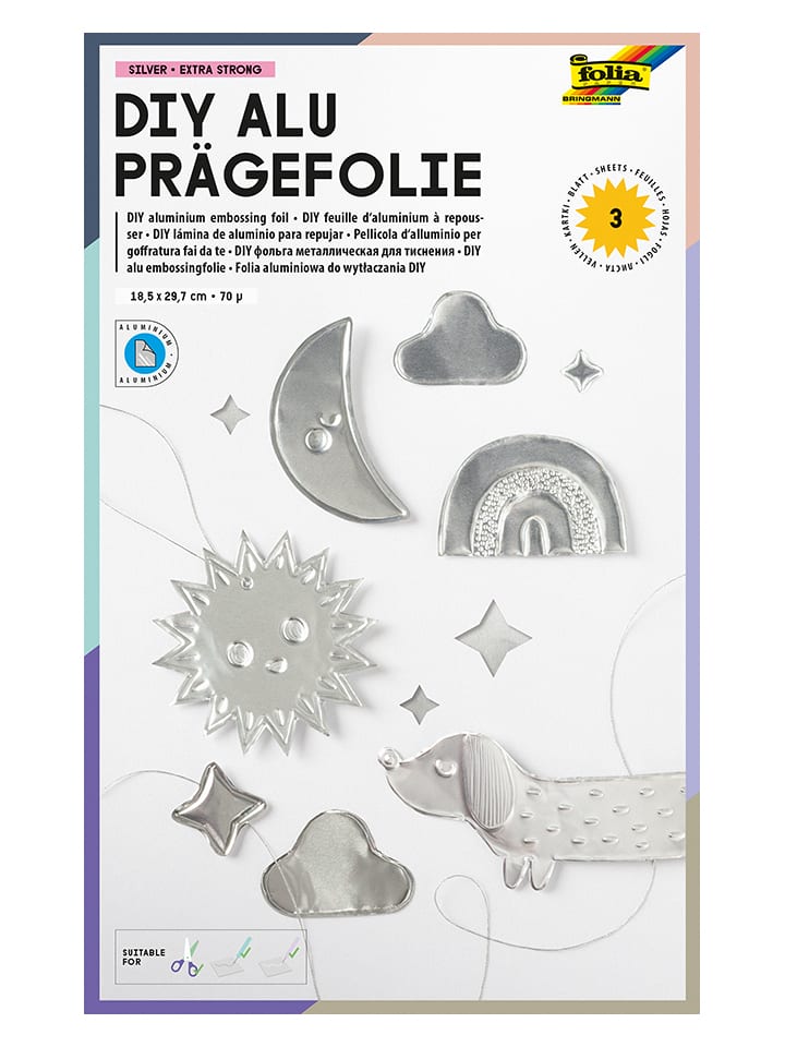 Folia "DIY" w kolorze srebrnym do wytłaczania - 5+