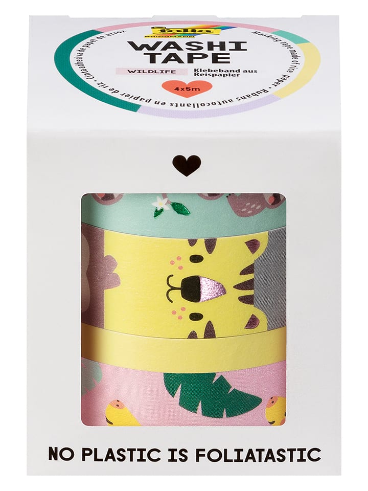 Taśmy washi "Wildlife" ze wzorem - 6+