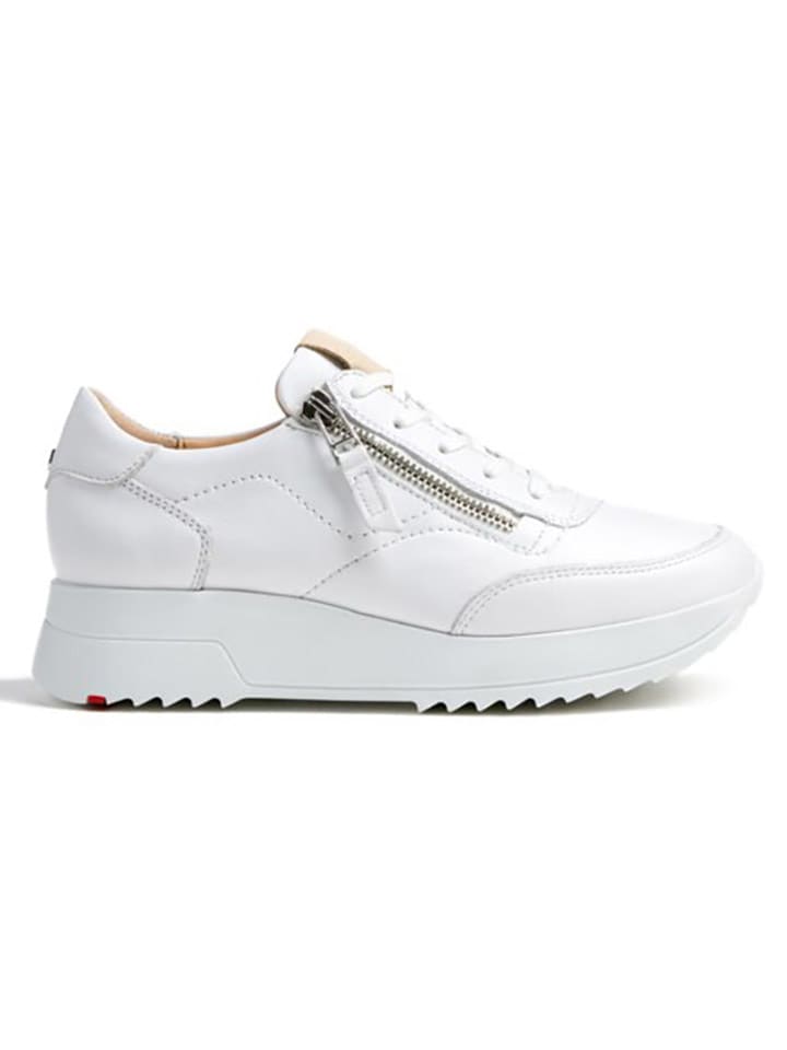 Leder-Sneakers in Weiß