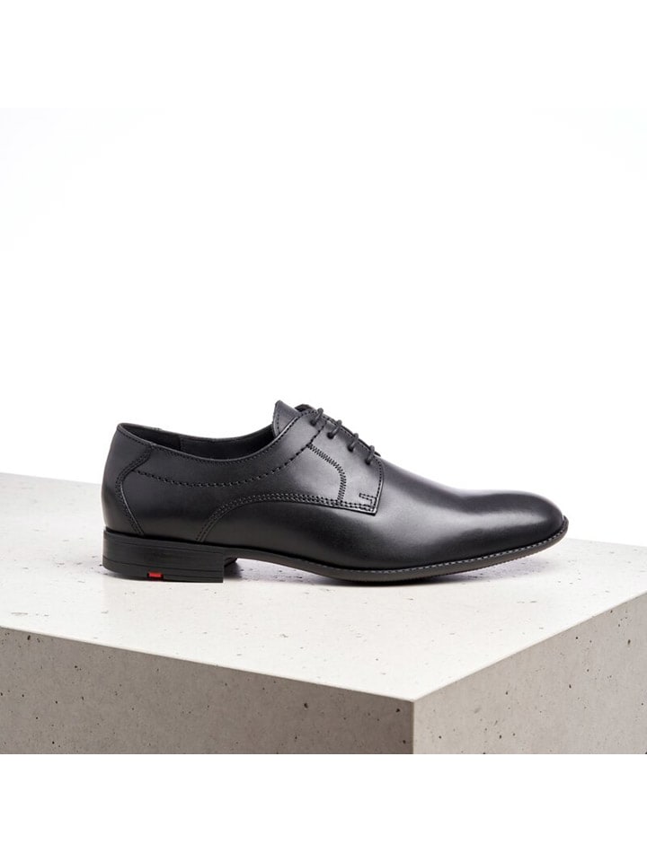 Leder-Schnürschuhe "Garvin" in Schwarz