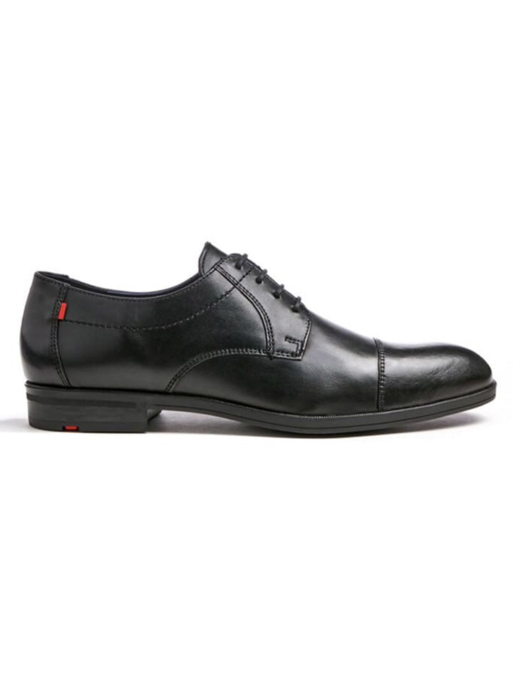 Leder-Schnürschuhe "Lias" in Schwarz