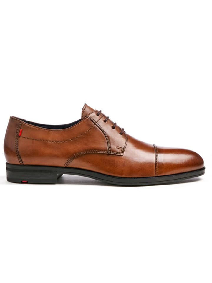 Leder-Schnürschuhe "Lias" in Hellbraun
