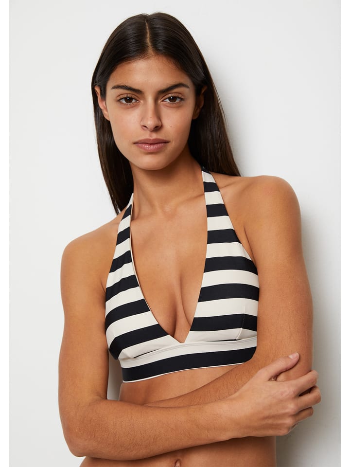 Bikini-Oberteil in Schwarz/ Creme