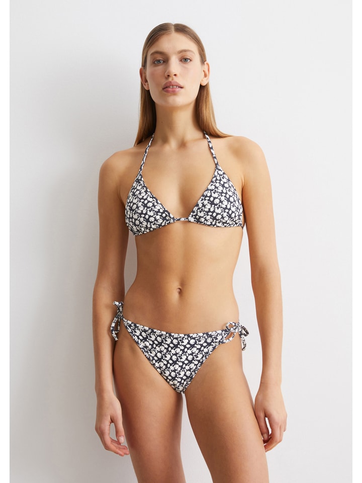Bikini-Oberteil in Creme/ Schwarz