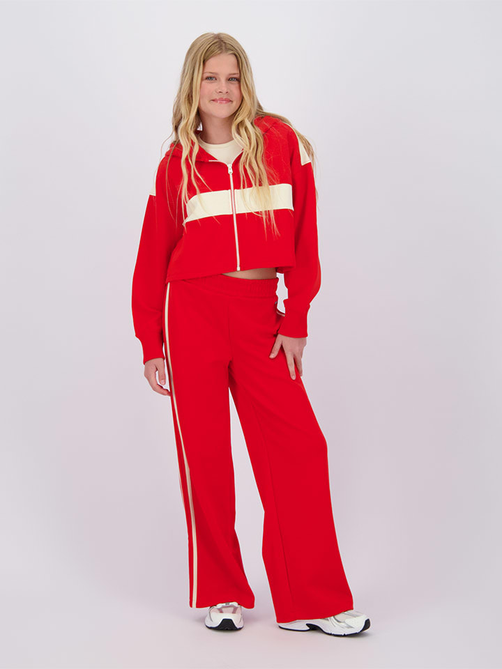 Sweatjacke "Aline" in Rot/ Creme
