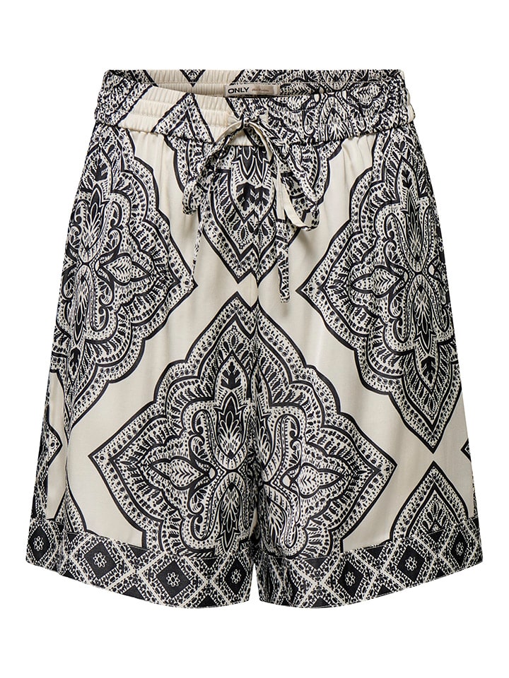 Shorts in Beige/ Schwarz