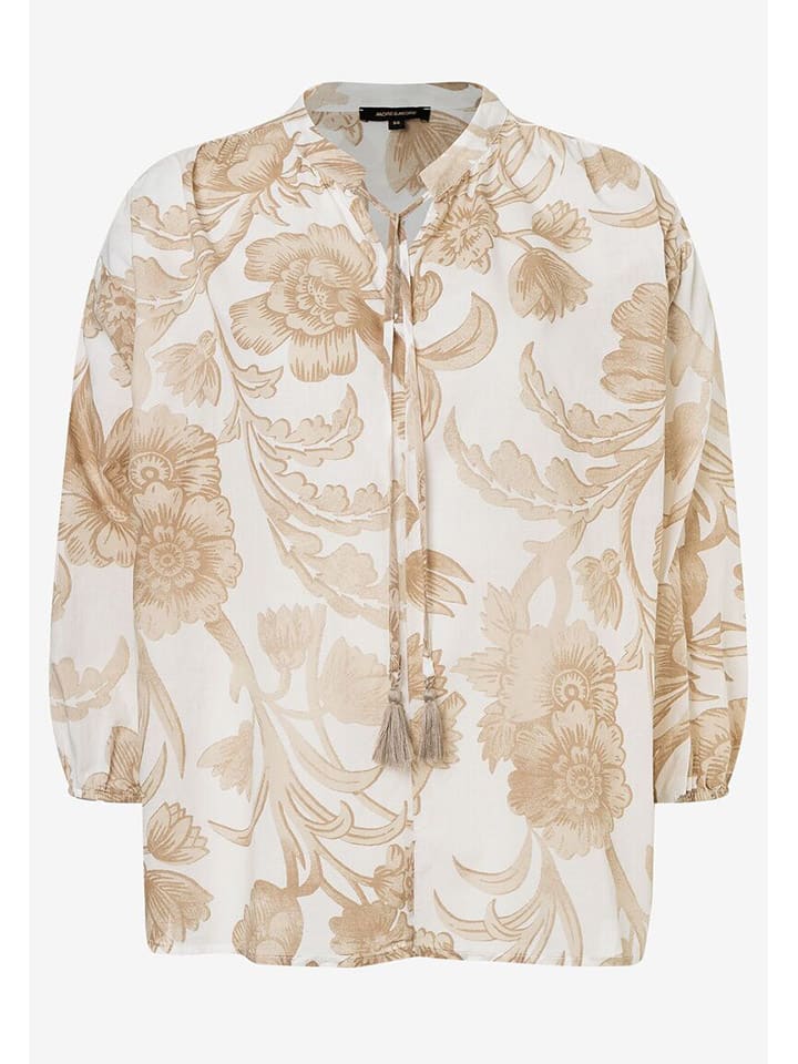 Blouse wit/beige