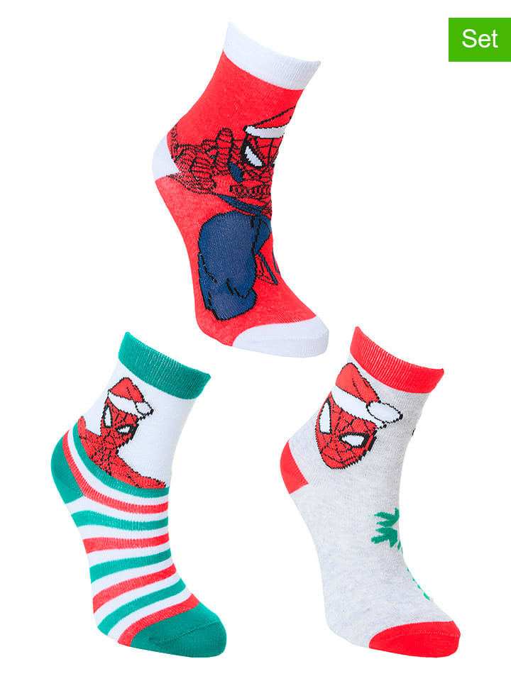 3-delige set: sokken "Spiderman" rood/wit