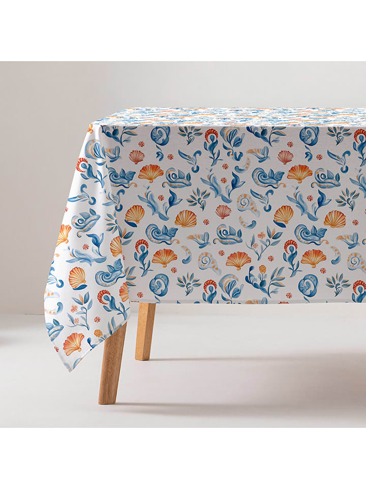 Tafellaken "Masae" blauw/oranje