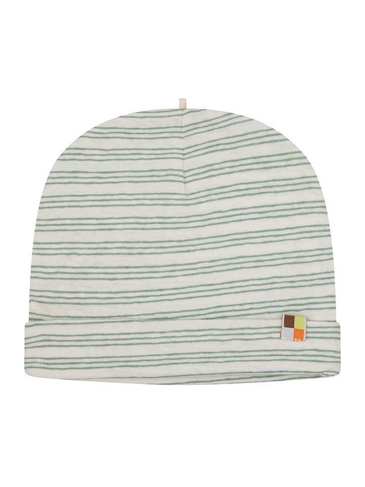 Czapka beanie w kolorze biało-zielonym